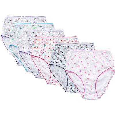 Unbranded (Floral, 9-11) Girls Briefs Underwear Kids Knickers 100% Cotton 6 Pack Age 2-13 Unbranded (Floral, 9-11) Girls Briefs Underwear Kids Knickers 100% Cotton 6 Pack Age 2-13