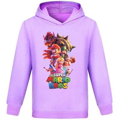 Unbranded (Purple, 7-8Y) The Super Mario Bros Kids Boys Girls Cute Hoodie Long Sleeve Loos Unbranded (Purple, 7-8Y) The Super Mario Bros Kids Boys Girls Cute Hoodie Long Sleeve Loos