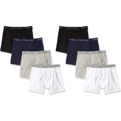 Calvin Klein Kids Boys' Modern Cotton Boxer Brief Underwear 8-Pack, Basic Pack, Calvin Klein Kids Boys' Modern Cotton Boxer Brief Underwear 8-Pack, Basic Pack,
