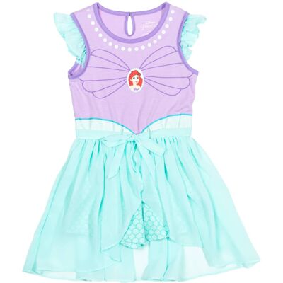 Disney Princess Ariel Little Girls Romper With Skirt Overlay 7-8 Disney Princess Ariel Little Girls Romper With Skirt Overlay 7-8