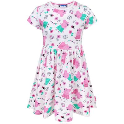 Peppa Pig Childrens Girls Short Sleeved Dress Peppa Pig Childrens Girls Short Sleeved Dress