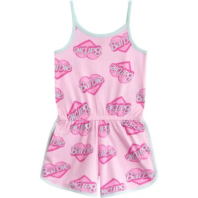 (3-4 Years, Pink) Barbie Girls Logo Sleeveless Playsuit (3-4 Years, Pink) Barbie Girls Logo Sleeveless Playsuit