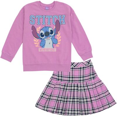Disney Lilo & Stitch Big Girls Fleece Sweatshirt and Skirt Plaid Purple 14-16 Disney Lilo & Stitch Big Girls Fleece Sweatshirt and Skirt Plaid Purple 14-16