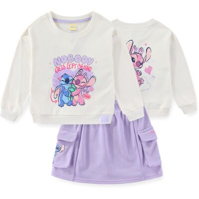 Disney Lilo & Stitch Angel Minnie Mouse Girls French Terry Sweatshirt and Skort Disney Lilo & Stitch Angel Minnie Mouse Girls French Terry Sweatshirt and Skort