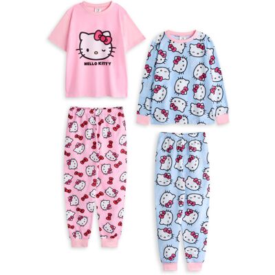 (7-8 Years) Hello Kitty Multi-Pack of 2 Long Leg Pyjama Set (Girls Multicoloured (7-8 Years) Hello Kitty Multi-Pack of 2 Long Leg Pyjama Set (Girls Multicoloured