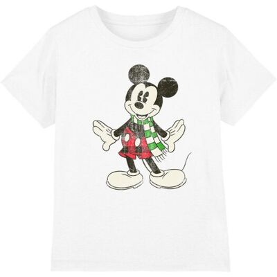 (5-6 Years, White) Disney Childrens/Kids Mickey Mouse Retro Scarf Christmas T-Sh (5-6 Years, White) Disney Childrens/Kids Mickey Mouse Retro Scarf Christmas T-Sh