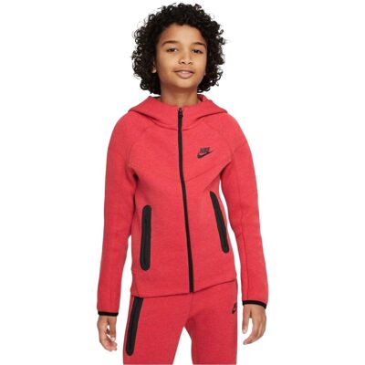 (13 Years, Red/Black) Nike Childrens/Kids Tech Fleece Full Zip Hoodie (13 Years, Red/Black) Nike Childrens/Kids Tech Fleece Full Zip Hoodie