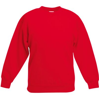Fruit Of The Loom Classic 80/20 Sweatshirt - Unisex Kids Red 12-13 Years Fruit Of The Loom Classic 80/20 Sweatshirt - Unisex Kids Red 12-13 Years
