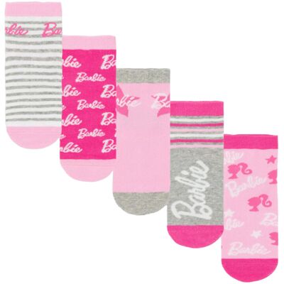 (6 UK Child-8.5 UK Child, Pink/White/Grey) Barbie Girls Stripe Logo Star Socks S (6 UK Child-8.5 UK Child, Pink/White/Grey) Barbie Girls Stripe Logo Star Socks S