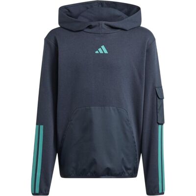 (13 Years, Ink Blue) Adidas Childrens/Kids Utility Fleece Hoodie (13 Years, Ink Blue) Adidas Childrens/Kids Utility Fleece Hoodie