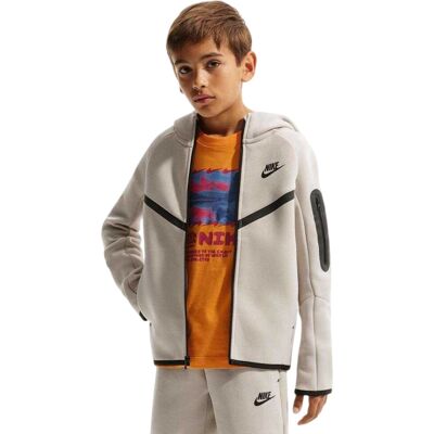 (7-8 Years, Cream) Nike Childrens/Kids Tech Fleece Full Zip Hoodie (7-8 Years, Cream) Nike Childrens/Kids Tech Fleece Full Zip Hoodie