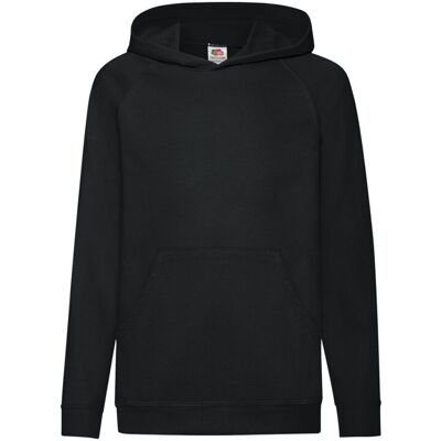 (9-11, Black) Fruit Of The Loom Childrens Unisex Lightweight Hooded Sweatshirt / (9-11, Black) Fruit Of The Loom Childrens Unisex Lightweight Hooded Sweatshirt /