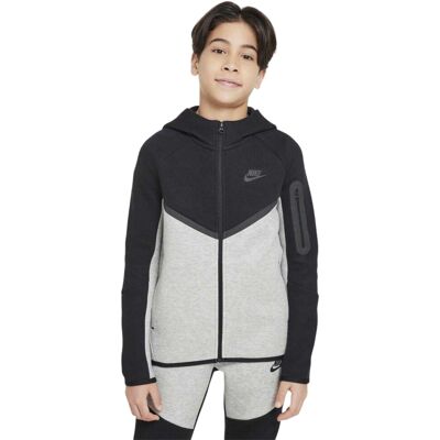 (11-12 Years, Black/Grey) Nike Childrens/Kids Tech Fleece Full Zip Hoodie (11-12 Years, Black/Grey) Nike Childrens/Kids Tech Fleece Full Zip Hoodie