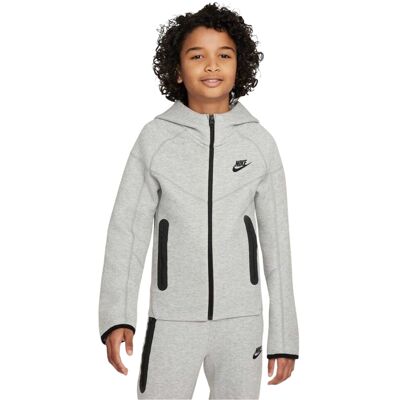 (7-8 Years, Grey/Black) Nike Childrens/Kids Tech Fleece Full Zip Hoodie (7-8 Years, Grey/Black) Nike Childrens/Kids Tech Fleece Full Zip Hoodie