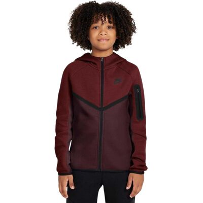 (7-8 Years, Burgundy) Nike Childrens/Kids Tech Fleece Full Zip Hoodie (7-8 Years, Burgundy) Nike Childrens/Kids Tech Fleece Full Zip Hoodie