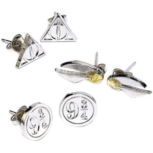 Harry Potter Silver Plated Deathly Hallows Stud Earring Set Harry Potter Silver Plated Deathly Hallows Stud Earring Set