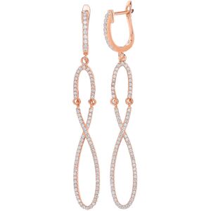 Jewelco London Rose Gold-Plated Sterling Silver Cubic Zirconia Infinity Stud Ear Jewelco London Rose Gold-Plated Sterling Silver Cubic Zirconia Infinity Stud Ear