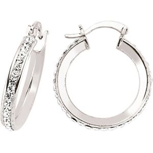 Jewelco London Ladies Sterling Silver Cubic Zirconia Channel Set Eternity Hoop E Jewelco London Ladies Sterling Silver Cubic Zirconia Channel Set Eternity Hoop E