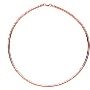Jewelco London Ladies Rose Gold-Plated Sterling Silver Snake Omega Chain Choker Jewelco London Ladies Rose Gold-Plated Sterling Silver Snake Omega Chain Choker