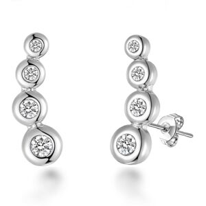 Philip Jones Jewellery Silver Plated Four Stone Climber Earrings Created With Swarovski Crystals Philip Jones Jewellery Silver Plated Four Stone Climber Earrings Created With Swarovski Crystals