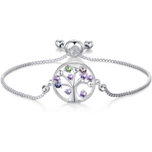 Philip Jones Jewellery Silver Plated Chakra Tree of Life Bracelet Created with Swarovski Crystals Philip Jones Jewellery Silver Plated Chakra Tree of Life Bracelet Created with Swarovski Crystals