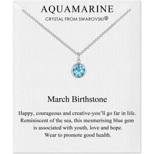 Philip Jones Jewellery March (Aquamarine) Birthstone Necklace Created with Swarovski Crystals Philip Jones Jewellery March (Aquamarine) Birthstone Necklace Created with Swarovski Crystals