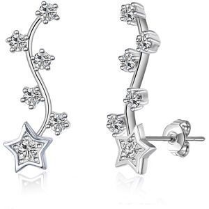 Philip Jones Jewellery Silver Plated Star Climber Earrings Created with Swarovski Crystals Philip Jones Jewellery Silver Plated Star Climber Earrings Created with Swarovski Crystals