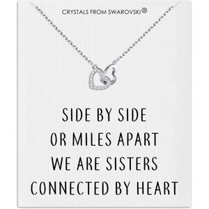 Philip Jones Jewellery Sister Heart Link Necklace with Quote Card Created with Swarovski Crystals Philip Jones Jewellery Sister Heart Link Necklace with Quote Card Created with Swarovski Crystals
