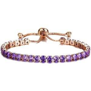 Unbranded (Purple) Women Wedding Party Jewelry Gift Adjustable Silver Gold Crystal Bracele Unbranded (Purple) Women Wedding Party Jewelry Gift Adjustable Silver Gold Crystal Bracele