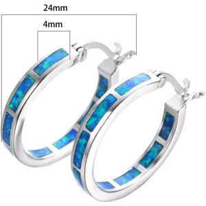 Unbranded (Blue) Round Hoop Dangle Earrings Fire Opal Jewelry Vintage Fashion Rainbow Birt Unbranded (Blue) Round Hoop Dangle Earrings Fire Opal Jewelry Vintage Fashion Rainbow Birt