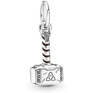 PANDORA Marvel 790483C01 Charm Pendant "Thor's Hammer" Silver, one size, PANDORA Marvel 790483C01 Charm Pendant "Thor's Hammer" Silver, one size,