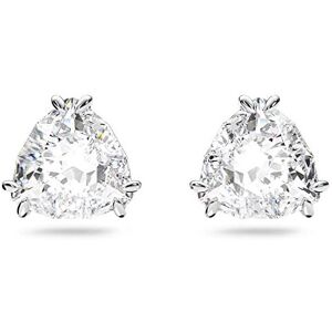 Swarovski White Stud Earrings, Clear Trillion Cut Crystal Earrings in a Rhodium Swarovski White Stud Earrings, Clear Trillion Cut Crystal Earrings in a Rhodium