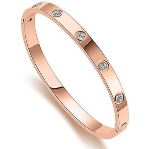 Unbranded (Rose Gold) Cubic Zirconia Bangle Gold Plated Polished Bracelet Jewelry For Wome Unbranded (Rose Gold) Cubic Zirconia Bangle Gold Plated Polished Bracelet Jewelry For Wome