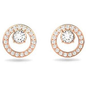 Swarovski Creativity stud earrings, Circle, White, Rose gold-tone plated Swarovski Creativity stud earrings, Circle, White, Rose gold-tone plated