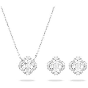 Swarovski Necklace and Earrings Stud Set, Clover Designs, Floating Clear Crystal Swarovski Necklace and Earrings Stud Set, Clover Designs, Floating Clear Crystal