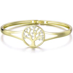 Philip Jones Jewellery Gold Plated Tree of Life Cuff Bangle Created with Zircondia Crystals Philip Jones Jewellery Gold Plated Tree of Life Cuff Bangle Created with Zircondia Crystals