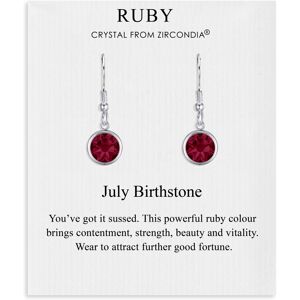 Philip Jones Jewellery July Birthstone Drop Earrings Created with Ruby Zircondia Crystals Philip Jones Jewellery July Birthstone Drop Earrings Created with Ruby Zircondia Crystals