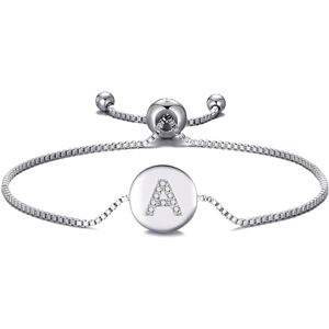 Philip Jones Jewellery Initial Friendship Bracelet Letter A Created with Zircondia Crystals Philip Jones Jewellery Initial Friendship Bracelet Letter A Created with Zircondia Crystals