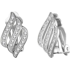 Philip Jones Jewellery Silver Plated Triple Row Clip On Earrings Created with Zircondia Crystals Philip Jones Jewellery Silver Plated Triple Row Clip On Earrings Created with Zircondia Crystals