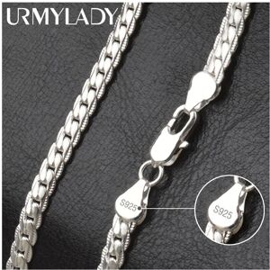 Unbranded (White, 45cm) S925 Sterling Silver 6mm Full Sideways Necklace 8/18/20/24 Inch Ch Unbranded (White, 45cm) S925 Sterling Silver 6mm Full Sideways Necklace 8/18/20/24 Inch Ch