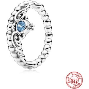 Unbranded 925 Sterling Silver Princess Tiara Crown with Sparkling Love Heart CZ Rings - En Unbranded 925 Sterling Silver Princess Tiara Crown with Sparkling Love Heart CZ Rings - En