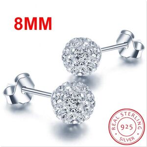Unbranded High 925 Sterling Silver Rhinestones Crystal Ball Stud Earring Bead Jewelry 10mm Unbranded High 925 Sterling Silver Rhinestones Crystal Ball Stud Earring Bead Jewelry 10mm