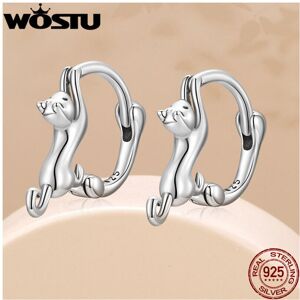Unbranded Real 925 Sterling Silver Cat Stud Earrings For Women Fine Jewelry Party Gift Ani Unbranded Real 925 Sterling Silver Cat Stud Earrings For Women Fine Jewelry Party Gift Ani