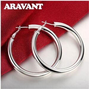 Unbranded 925 Silver Big Round Circle Hoop Earrings For Women Jewelry Unbranded 925 Silver Big Round Circle Hoop Earrings For Women Jewelry