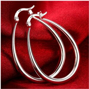Unbranded 100% 41MM 925 Sterling Silver Smooth Circle Big Hoop Earrings For Women Lady Cha Unbranded 100% 41MM 925 Sterling Silver Smooth Circle Big Hoop Earrings For Women Lady Cha
