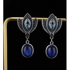 Unbranded 925 Silver Crown Shape Drop Earrings Kyanite Ear Jewelry for Women Gemstones Zir Unbranded 925 Silver Crown Shape Drop Earrings Kyanite Ear Jewelry for Women Gemstones Zir