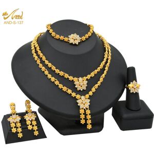 Unbranded Dubai African Jewelry Set Wedding Indian Necklace For Women Bracelet Earrings Ri Unbranded Dubai African Jewelry Set Wedding Indian Necklace For Women Bracelet Earrings Ri