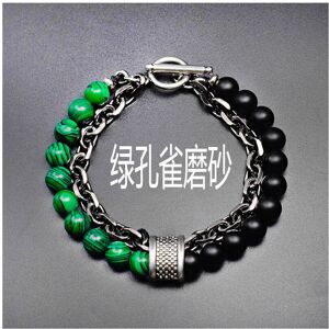 Unbranded Stone Men's Bracelets Double Chain Link Stainless Steel Beaded Bracelets Bangle Unbranded Stone Men's Bracelets Double Chain Link Stainless Steel Beaded Bracelets Bangle