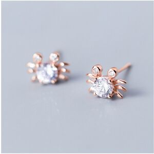 Unbranded MloveAcc 100% 925 Sterling Silver Ocean Crab Small Clear CZ Stud Earrings for Wo Unbranded MloveAcc 100% 925 Sterling Silver Ocean Crab Small Clear CZ Stud Earrings for Wo