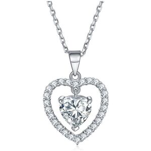 Unbranded S925 Sterling Silver Ladies Heart Pendant Necklace European and American Ladies Unbranded S925 Sterling Silver Ladies Heart Pendant Necklace European and American Ladies